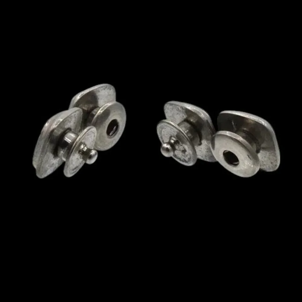 MCM Vintage Mother of Pearl Cuff Links Silver Tone
